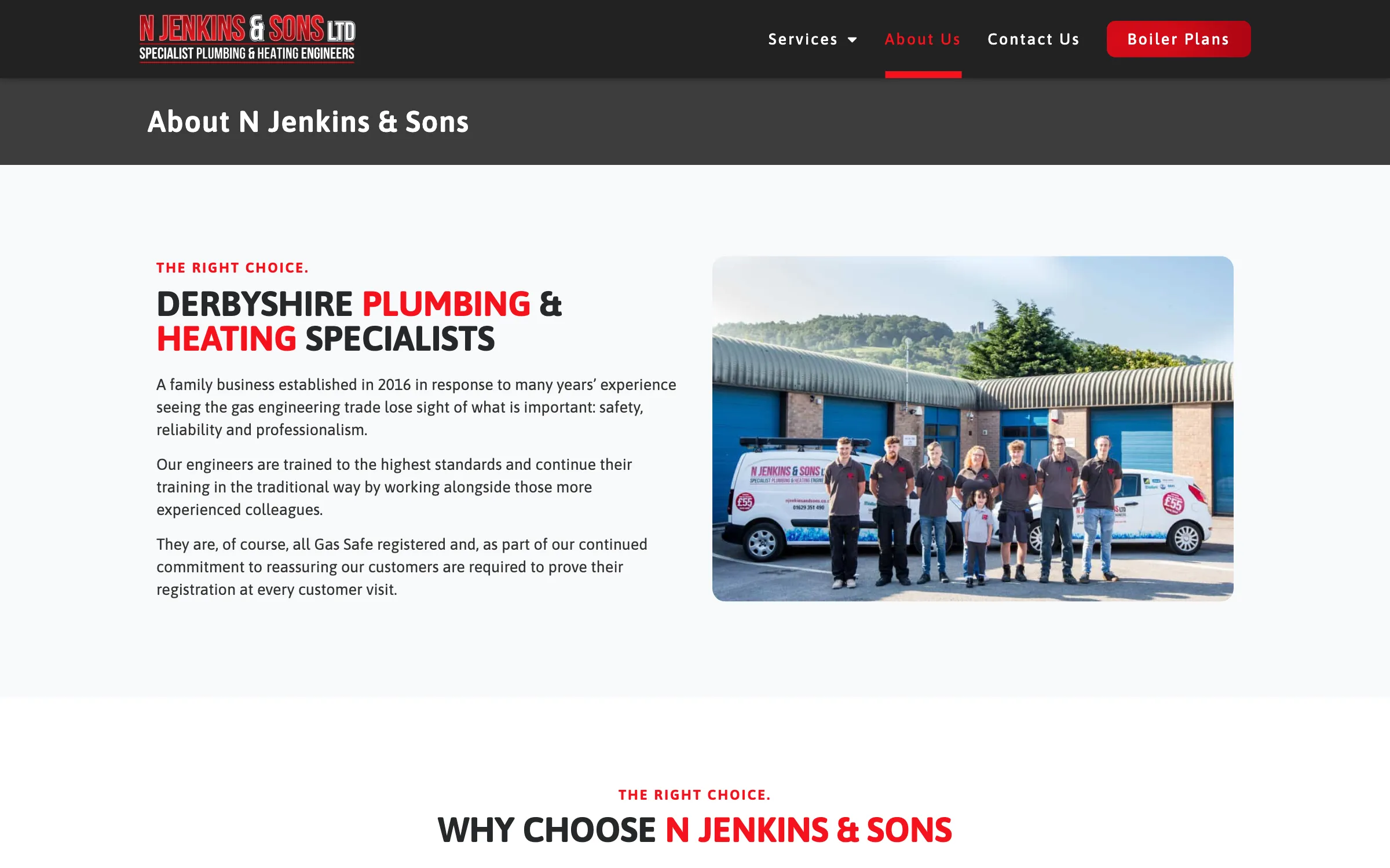 The N Jenkins & Sons about us page