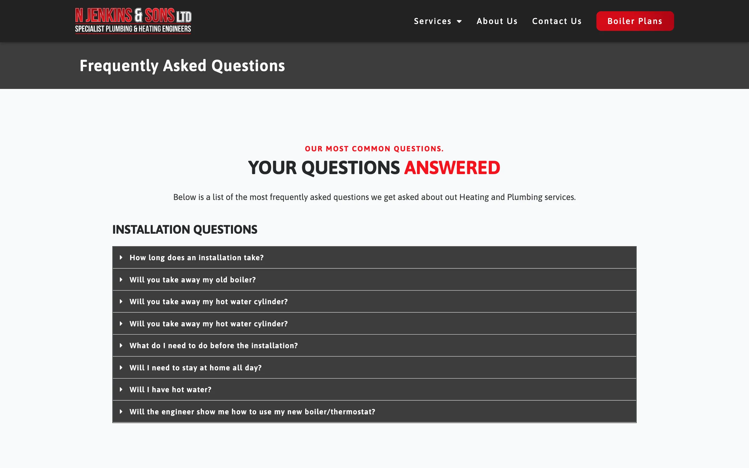 The N Jenkins & Sons frequently asked questions