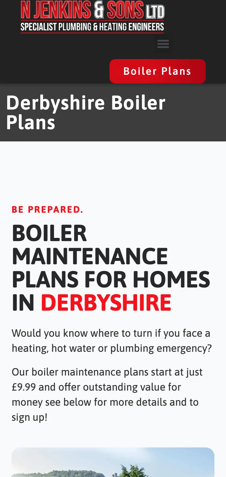 The boiler maintenance plans, on mobile