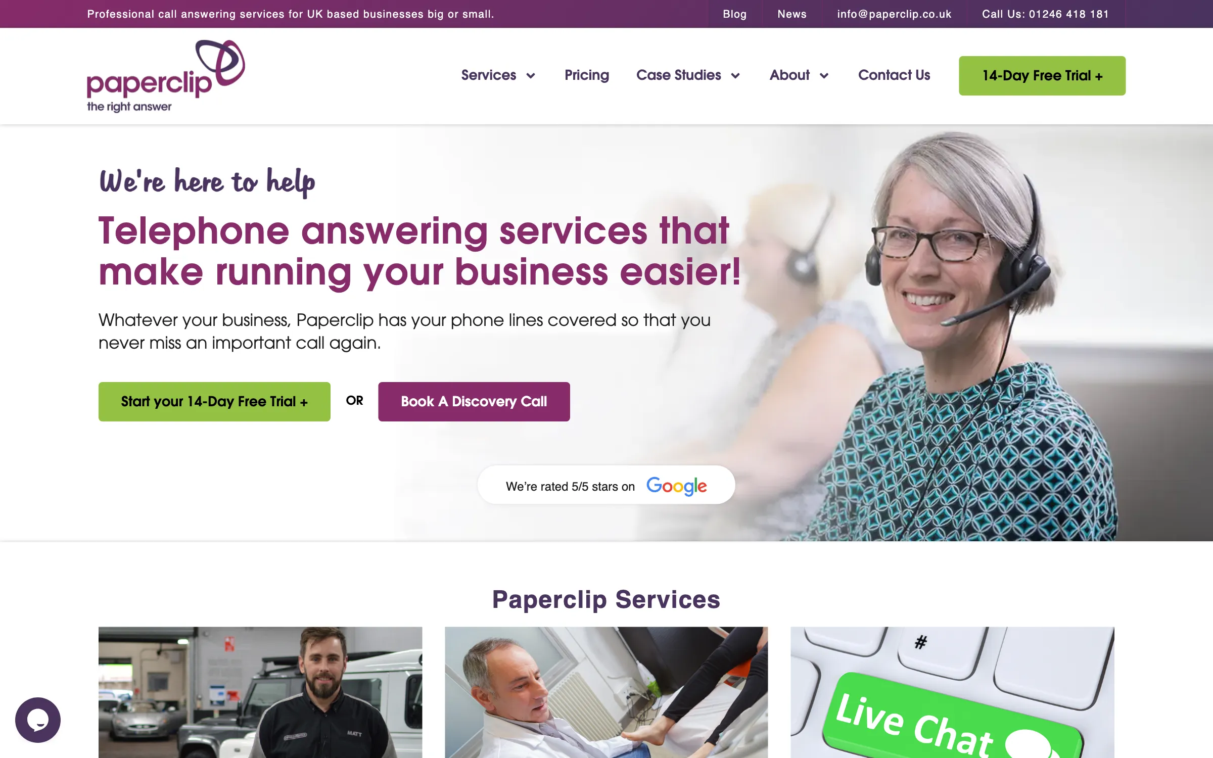 The Paperclip website homepage