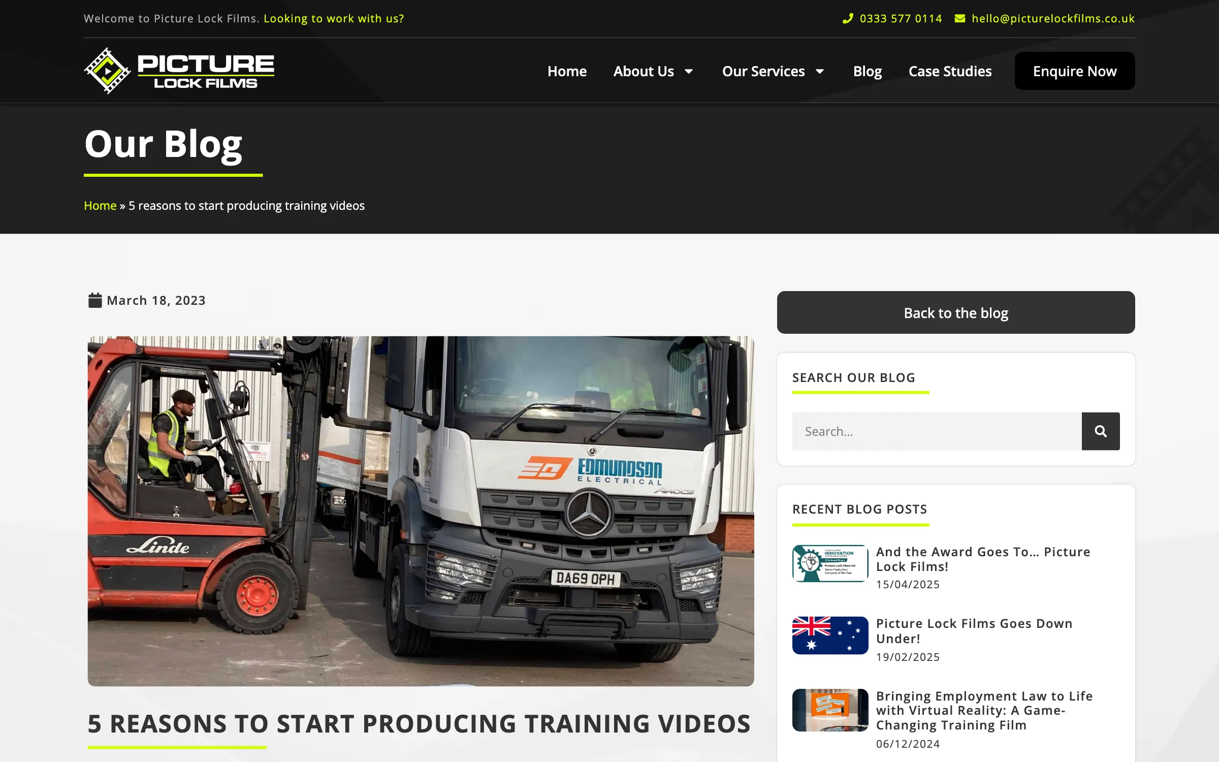 A post on producing training videos
