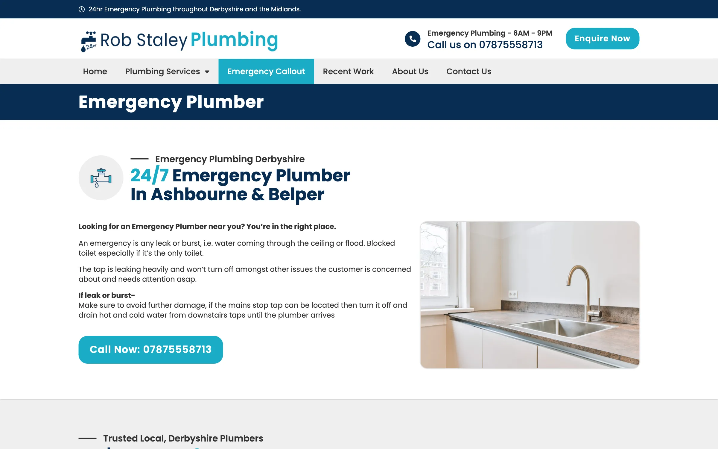The emergency callout page