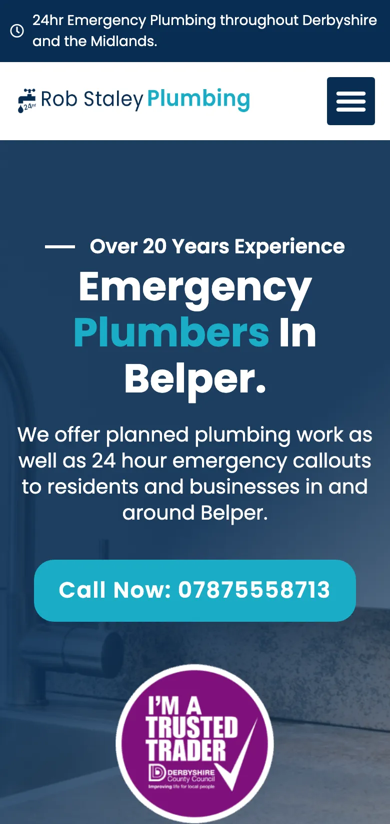 Emergency plumbers in Belper, on mobile