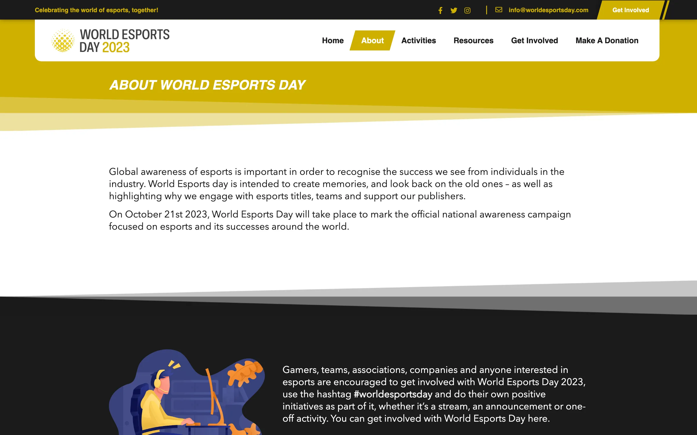 The World Esports Day about page