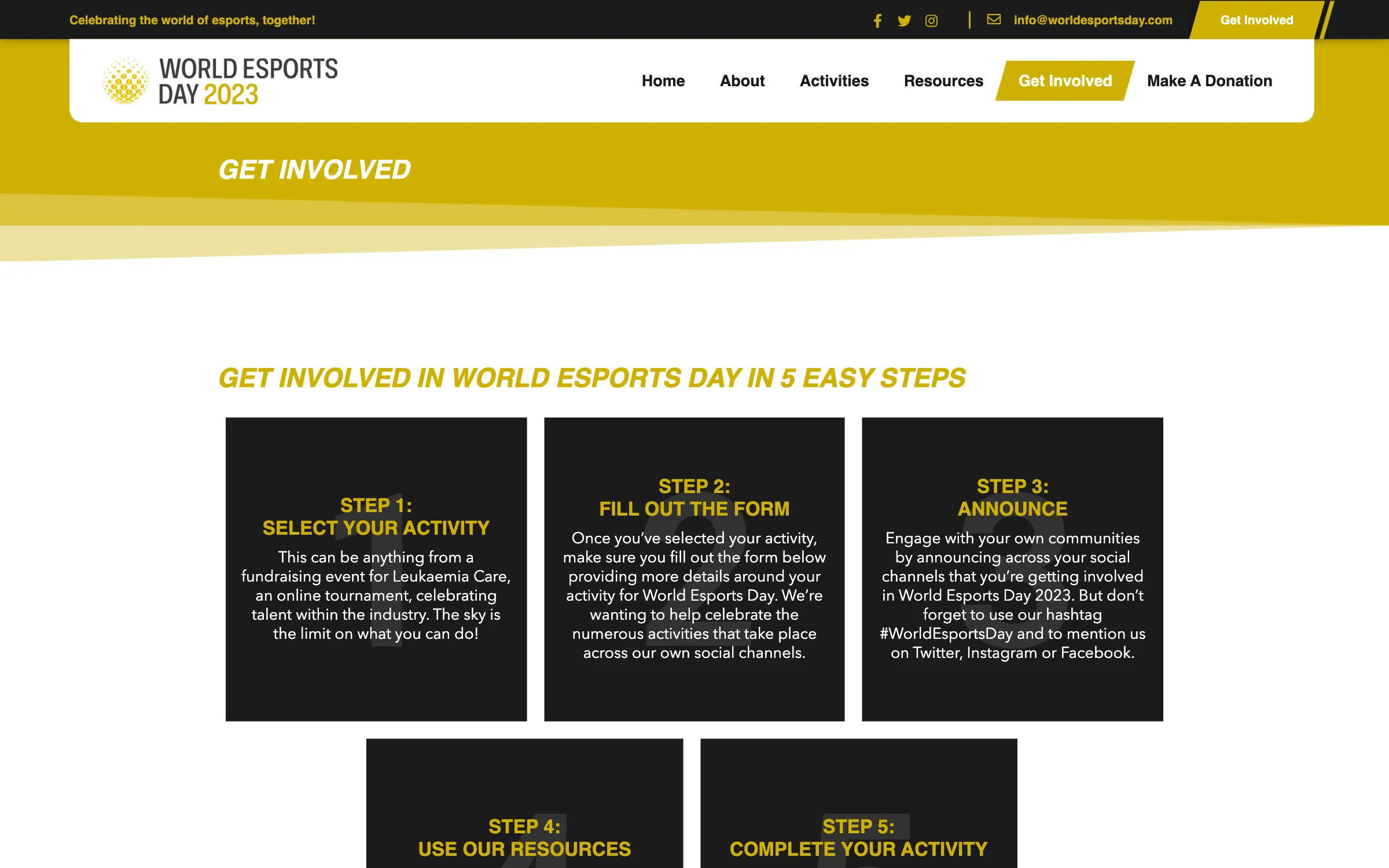 The get involved steps